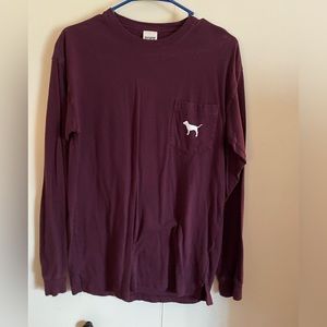 Pink Victoria Secret maroon long sleeve shirt size extra small